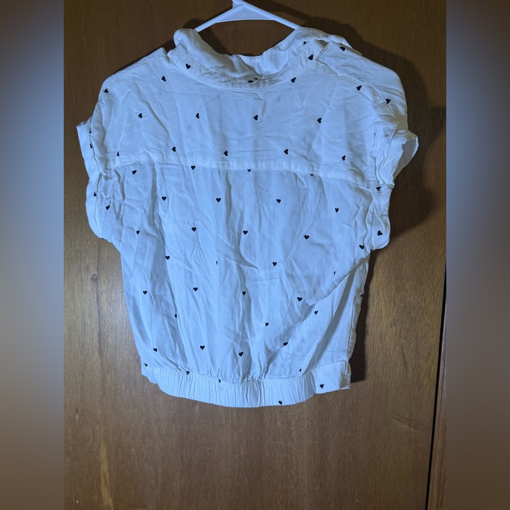 Abercrombie & Fitch White Button Down with Black Heart Design - Picture 8 of 8